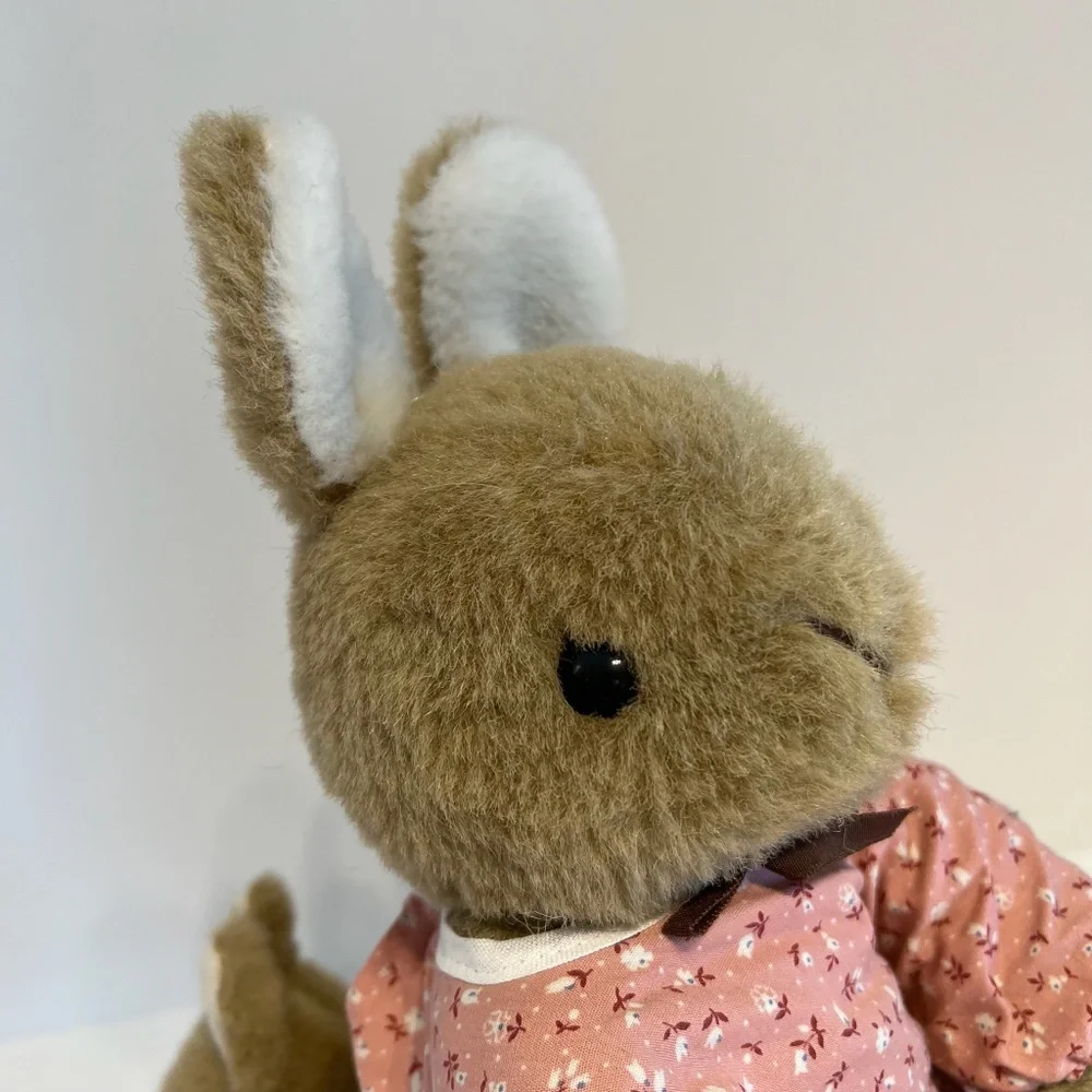 Vintage Charm Plush Mommy With Two Baby Bunnies Stuffed Toy - Picture 8 of 11
